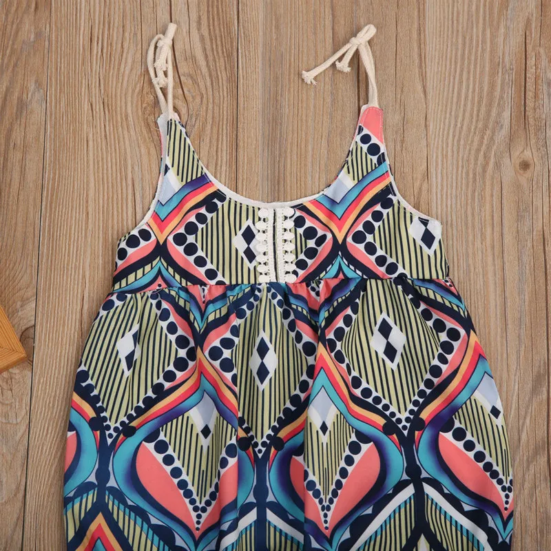 2017 милый детский летний комбинезон для новорожденных Свободный без рукавов в