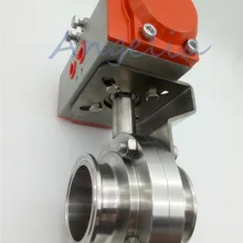 1-3/" Санитарно нержавеющей 304 три-зажим силиконовый пневматический клапан бабочка