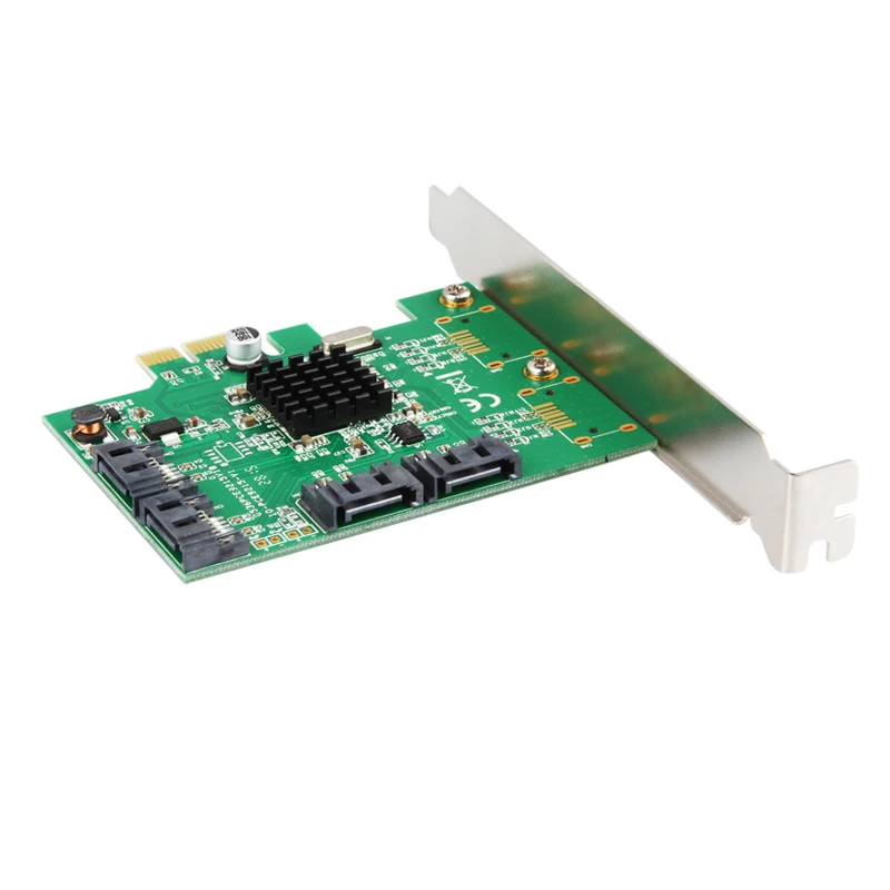 SATA карта PCI-e 4 порта 6G SATA III 3,0 плата контроллера Marvell 88SE9215 без Raid PCIE 2,0x1 плата расширения низкопрофильный кронштейн
