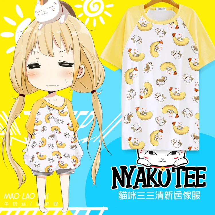 

Fashion kawaii T shirt Men Women Summer Tops Casual Natsume Yuujinchou Nyanko Sensei cosplay Short Sleeve O-neck Vogue tshirt