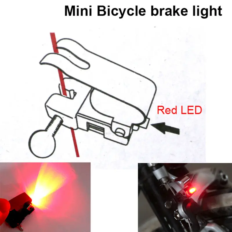 Mini Brake Bike Light Mount Tail Rear Bicycle Light Cycling LED Light Battery