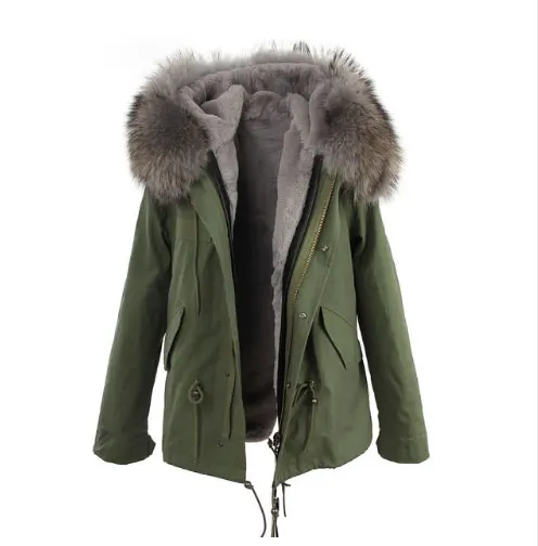 Американский стиль, зимняя модная повседневная куртка с капюшоном из натурального меха енота на толстой подкладке, джинсовые пальто, куртки, женские парки, бренд - Цвет: C7