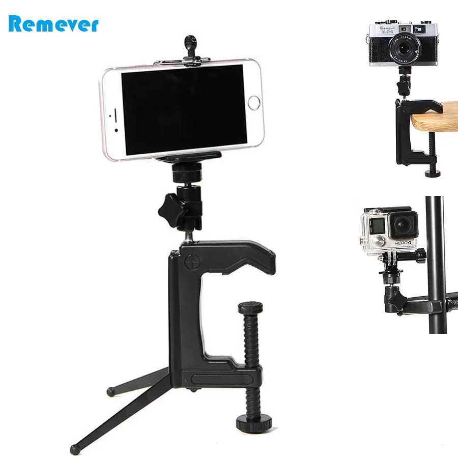 

New arrival Camera protable mini Tripod frame with adjustable Macro clamp type gimbal head for phones cameras Gopro