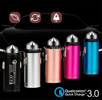 

50pcs Quick Charge 3.0 Fast Rapid Charging Car charger adapter 5v 3A 9V 2A for samsung s6 s7 s8 for iphone