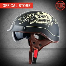 TORC T55 vintage moto rcycle casco vespa vintage harley estate mezza casco con interno visiera jet retro capacete casco moto DOT