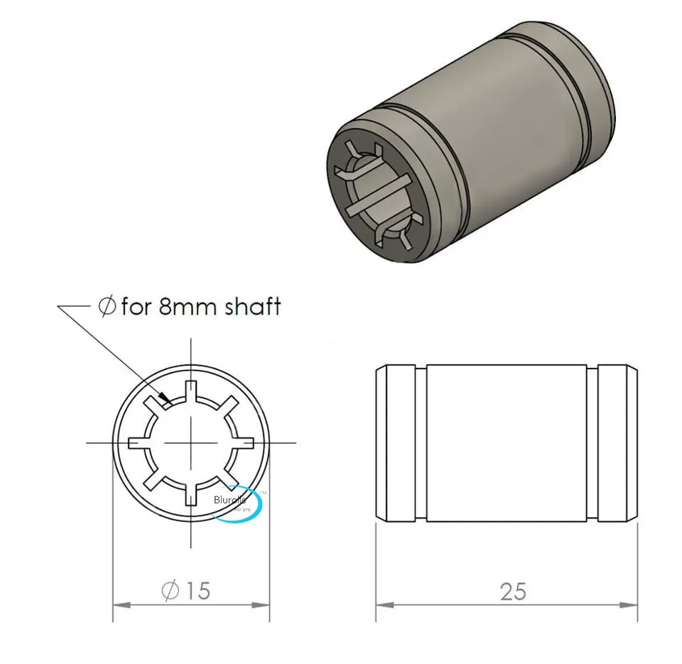 Blurolls 3/7/10 pcs IGUS твердого полимера LM8UU подшипник 8 мм вал Drylin RJ4JP-01-08 для Анет Reprap Prusa i3 3D-принтеры