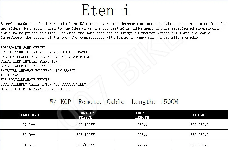 Ks Kindshock Eten-в виде буквы «R» ЕС дистанционный спуск горный велосипед Селим флакон-капельница 27,2 мм 30,9 мм 31,6 мм X 100 мм ход Exa