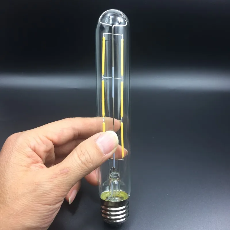 높은 밝기 관형 T30 LED 전구 디 밍이 가능한 장식 빈티지 E27 필 라 멘 트 램프 6W 4W 분명 밝은 유리