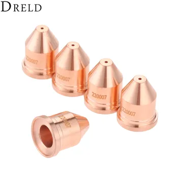 

DRELD 5Pcs 60A Nozzle/Tips 220007 Fit For 1000 1250 1650 RT60 RT80 Plasma Cutting Torch Consumables Welding Soldering Supplies