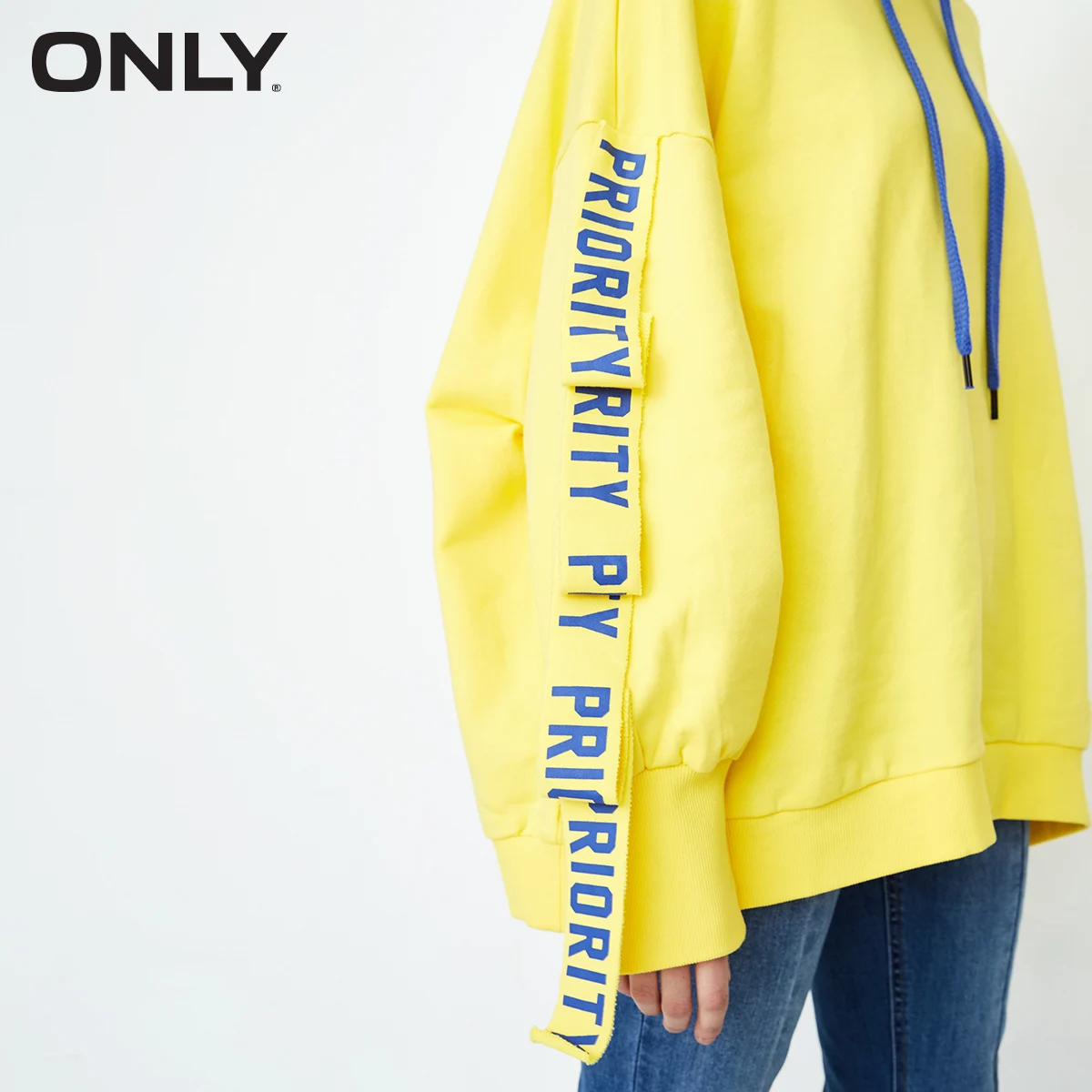  ONLY Women's letter Contrasting Drawstring Hoodie  11849S518