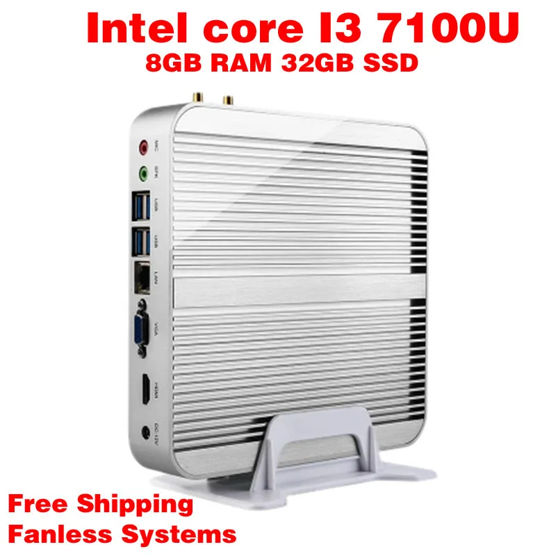 Мини-ПК Intel 7e Gen кабы Lac Оконные рамы 10 i3 7100u 8 ГБ Оперативная память 32 SSD Графика 620 300