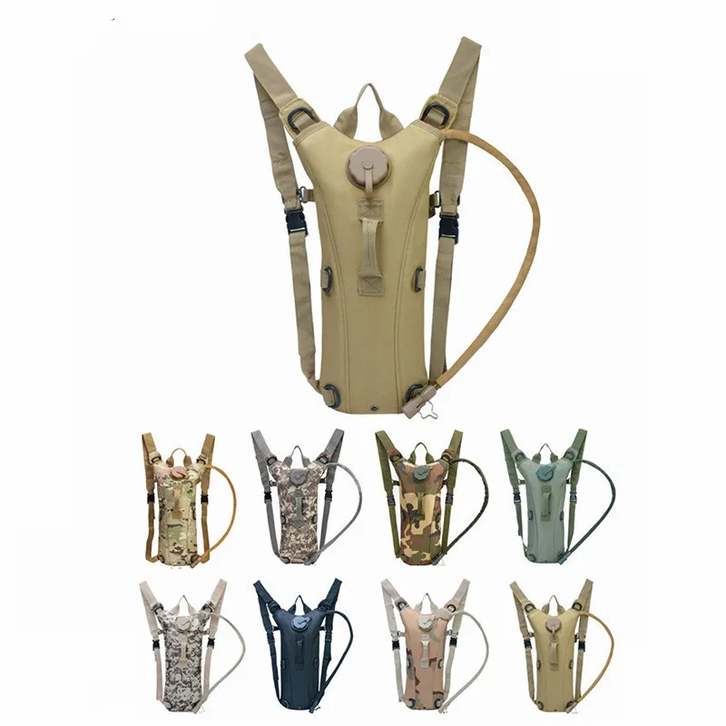 

3L Water Bag Molle Military Tactical Hydration Backpack Outdoor Camping Camelback Nylon Camel for Cycling Hydro Flask Bottle