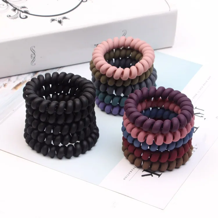 

5Pcs/lot Big Telephone line Hairbands Matte Headband Elastic Hair Bands Women Girl Ring Scrunchy Hair Accessories