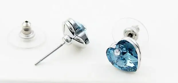 Женские серьги гвоздики в форме сердца с кристаллами Сваровски|brincos fashion|fashion jewelry
