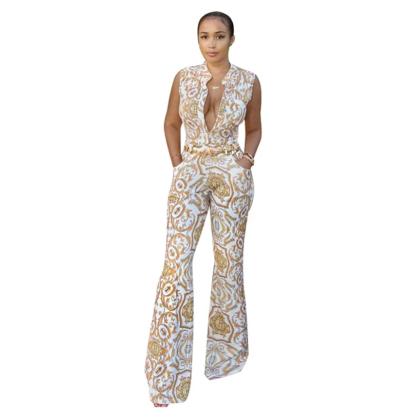 2020 Summer Women Jumpsuit Romper Yellow Floral Jumpsuits Long Pants Elegant Vintage Bodies Ladies Sexy V Neck Combinaison Femme 2020 Summer Women Jumpsuit Romper Yellow Floral Jumpsuits Long Pants Elegant Vintage Bodies Ladies Sexy V Neck Combinaison Femme