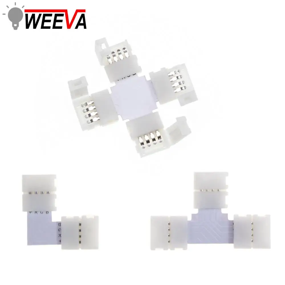 

Connector for 5050 RGB LED Strip Light LED Strip Connector 5pcs 10mm 4pin 5pin L Shape T Shape X Shape