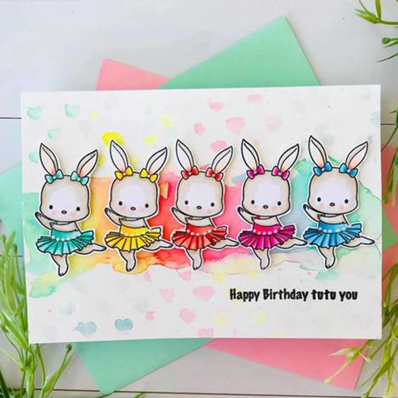 

Dancing Rabbit Bird Transparent Clear Silicone Stamp/Seals For DIY Scrapbooking/Decorative Paper Card Making Clear Stamp 4*6inch