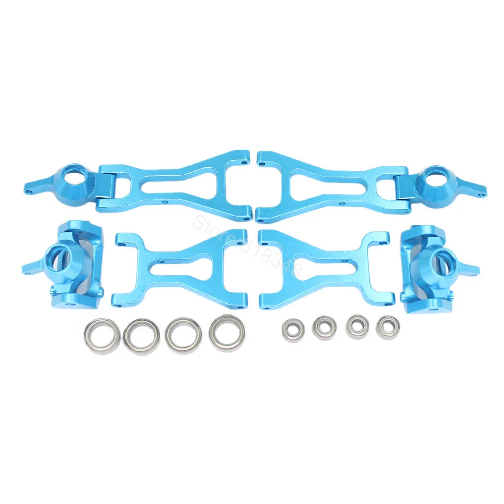 Aluminum Front Rear Steering Hub Base C Carrier Front Rear Lower Suspension Arm Upgrade Kit For