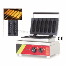Electric Sausage Hot Dog Waffle Machine Lolly Waffle Hotdog Maker Machine Six Molds 220V 110V 527 220v 110v 4 pcs lolly waffle maker waffle stick lolly waffle making machine electrical pine waffle maker