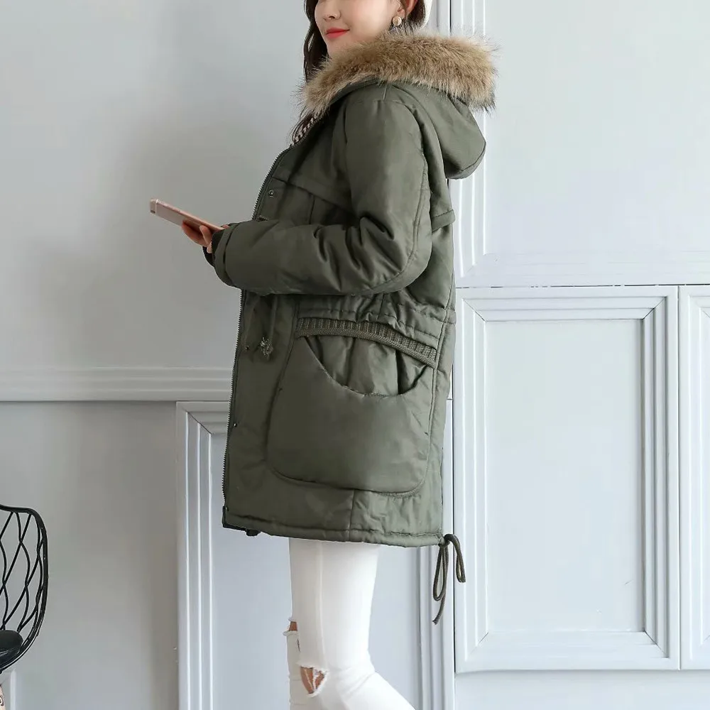 Épaississement Hiver Veste D'hiver Manteaux Femelle Green Capuchon À Coton Nouveau Pour Parkas Manteau Femmes Army qB4nW0w7