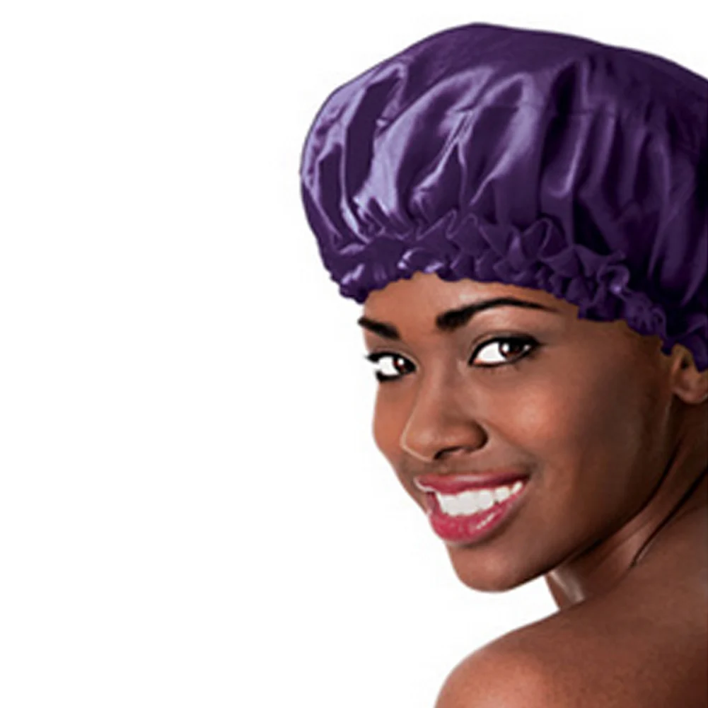 New Sleeping Hat Night Sleep Cap Hair Care Satin Bonnet Caps Nightcap For Women Men Unisex MH88 - Цвет: as picture