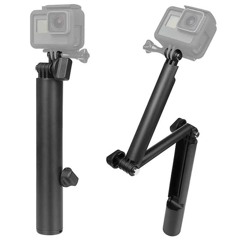 

3 Way Foldable Pole/Monopod for GoPro Hero Adjustable Selfie Stick Extendable Arm Mount Hand Held Monopod for Action Camera