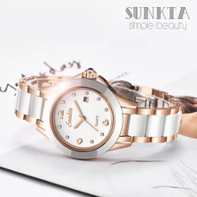 SUNKTA Rose Gold Women Watches Quartz Ladies Watch Top Brand Luxury Stainless Steel Female Wrist Watch Fashion Rhinestone Clock SUNKTA Rose Gold Women Watches Quartz Ladies Watch Top Brand Luxury Stainless Steel Female Wrist Watch Fashion Rhinestone Clock