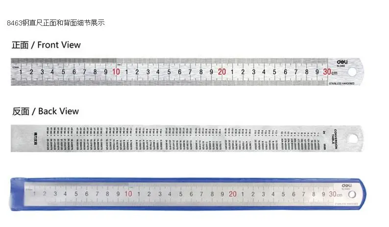 

Scale Ruler Mapping Measurement Office Stationery 15cm/20cm/30cm/50cm Stainless Steel Ruler Steel Cutting Ruler