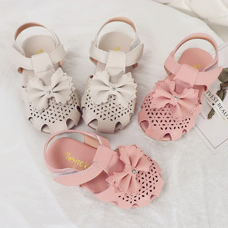 

Girls Shoes T Strap Sandal Bowtie Pricess Shoes For Baby Girl Sandals Children Kids Shoes anti-skid Cut-outs Toddler 0-4 Years
