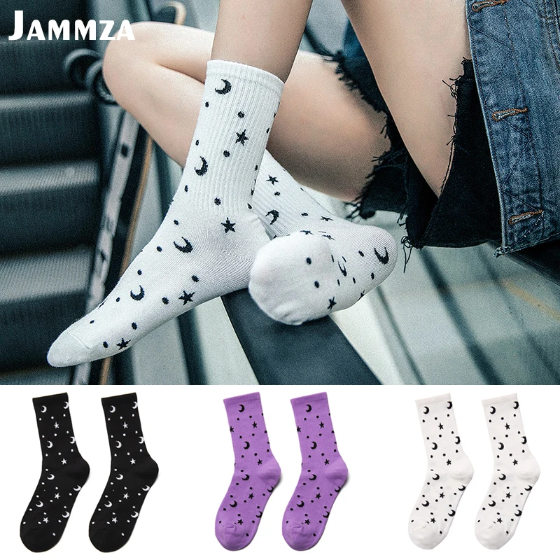 

New Fashion Women Harajuku Socks Starry Sky Hiphop Skateboard Girl Socks Moon Star Casual Cotton Dot Cute Style Sporty Wild Sox