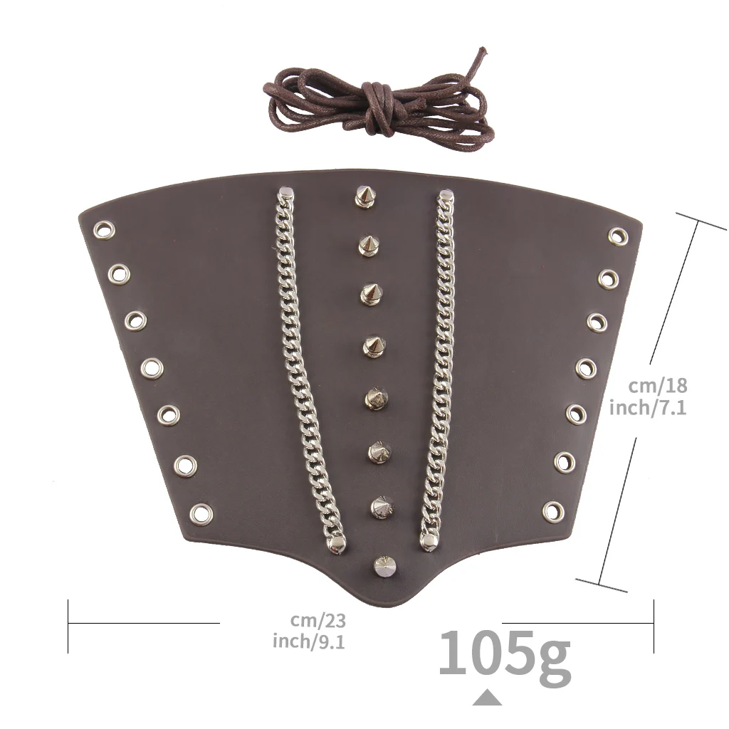 Medieval Cosplay Wide PU Leather Arm Bracer Gauntlet Wrap Wristband Bracelet Cuff Party Punk Fashion Accessories