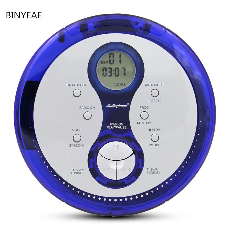 2018 Direct Selling Promotion Portable Binyeae portable Cd Player Walkman Shockproof Mp3 Cd r Cd rw