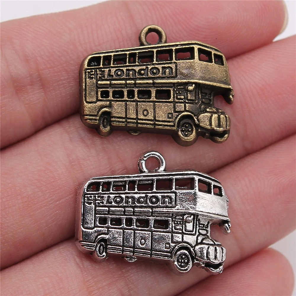 10pcs Bus Charms Silver Tone double decker bus Pendants/Charms 25x20mm 10pcs Bus Charms Silver Tone double decker bus Pendants/Charms 25x20mm