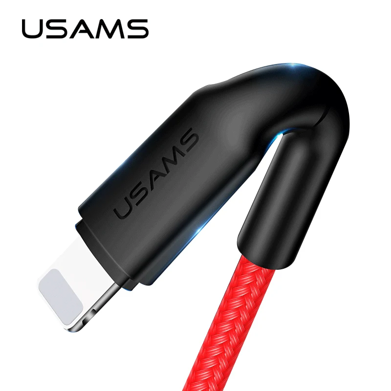 USAMS Lightning cable for iphone charger cable for iPhone 5 6 7 8 XS 2m cable usb for iPhone cable ios 12 11 10 9 for ipad air 2