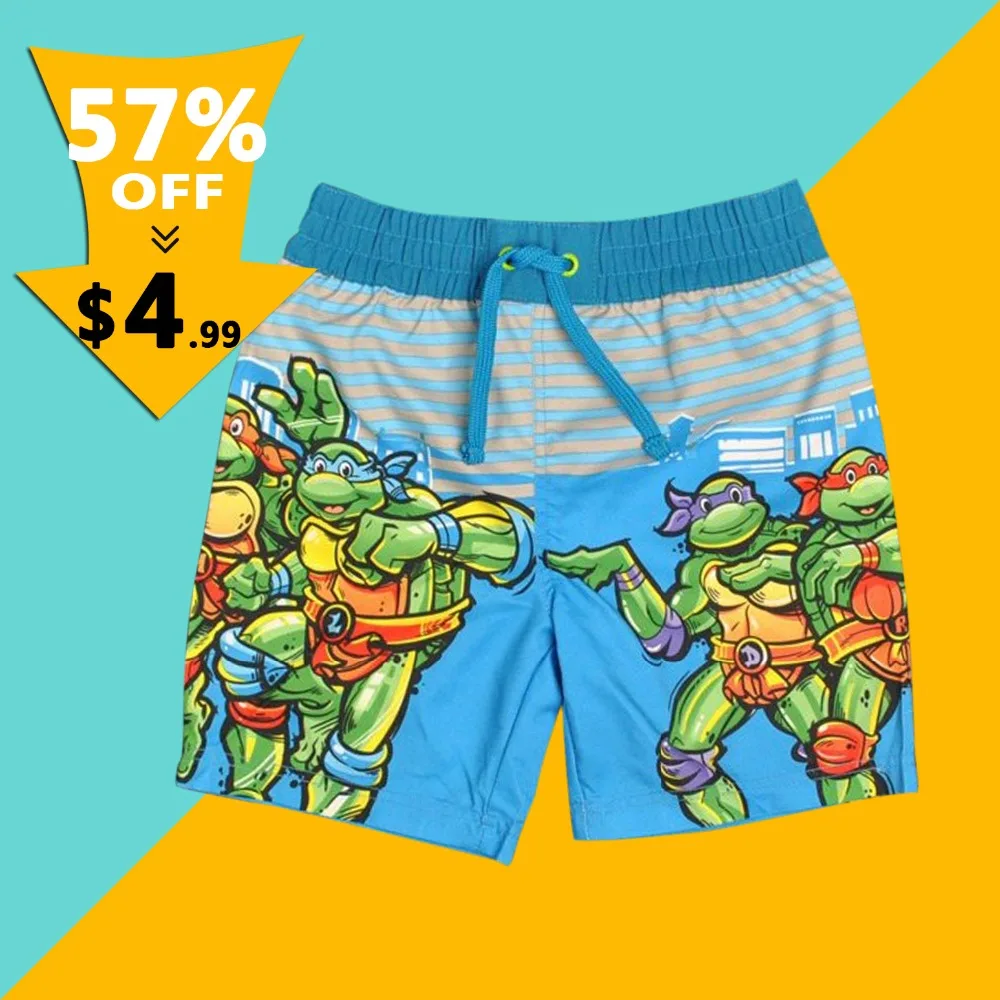 2018 bébé garçons été Ninja Cartoon pantalons de plage enfants mode surf Board Shorts enfants maillots de bain vêtements pour 3-8 ans