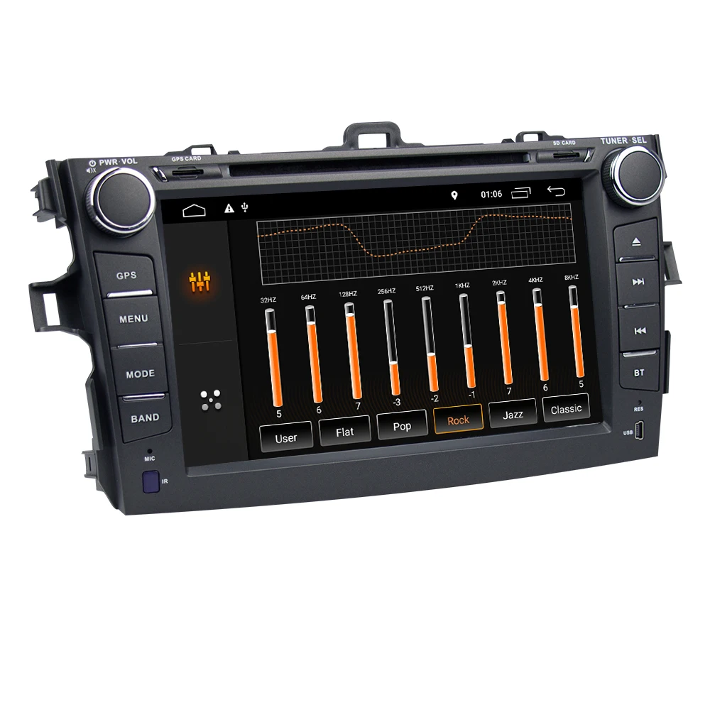 Flash Deal Eunavi 2 din TDA7851 Android 9.1 car dvd player gps for Toyota Corolla 2007 2008 2009 2010 2011 8