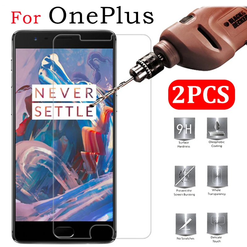 

2pcs Protective Glass on the for Oneplus one Safety Tempered Glass onplus onepus two three x 1 2 3 glas ScreenProtector 9h Film