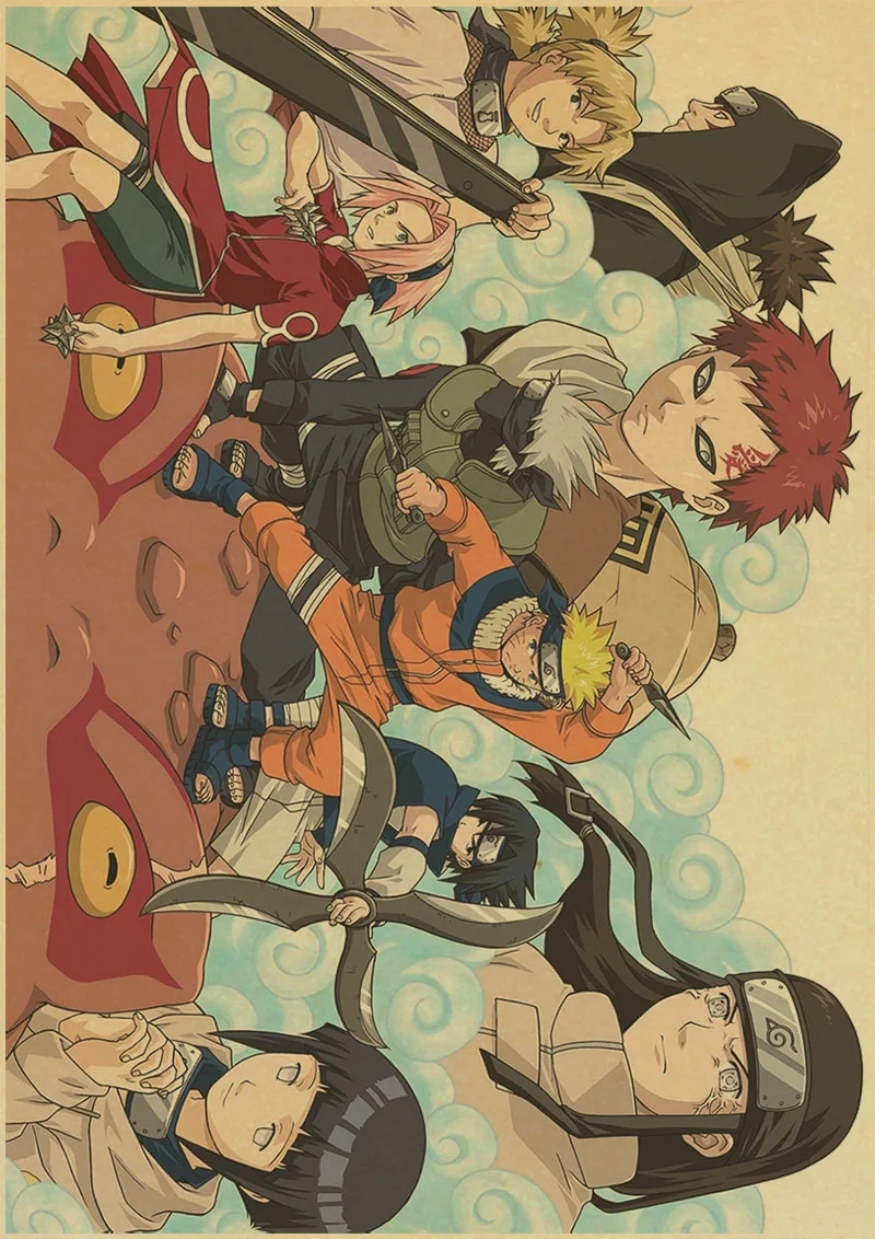 Винтаж Ретро аниме постер аниме постеры Uzumaki постер Naruto Luffy Wanted цельный Бар Кафе домашний декор наклейка на стену