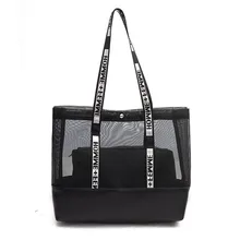 Открытая прозрачная сетчатая пляжная сумка для плавания ming, сумки на плечо для бассейна, Сетчатая Сумка для ванной, сумка для хранения, сумки для пляжа