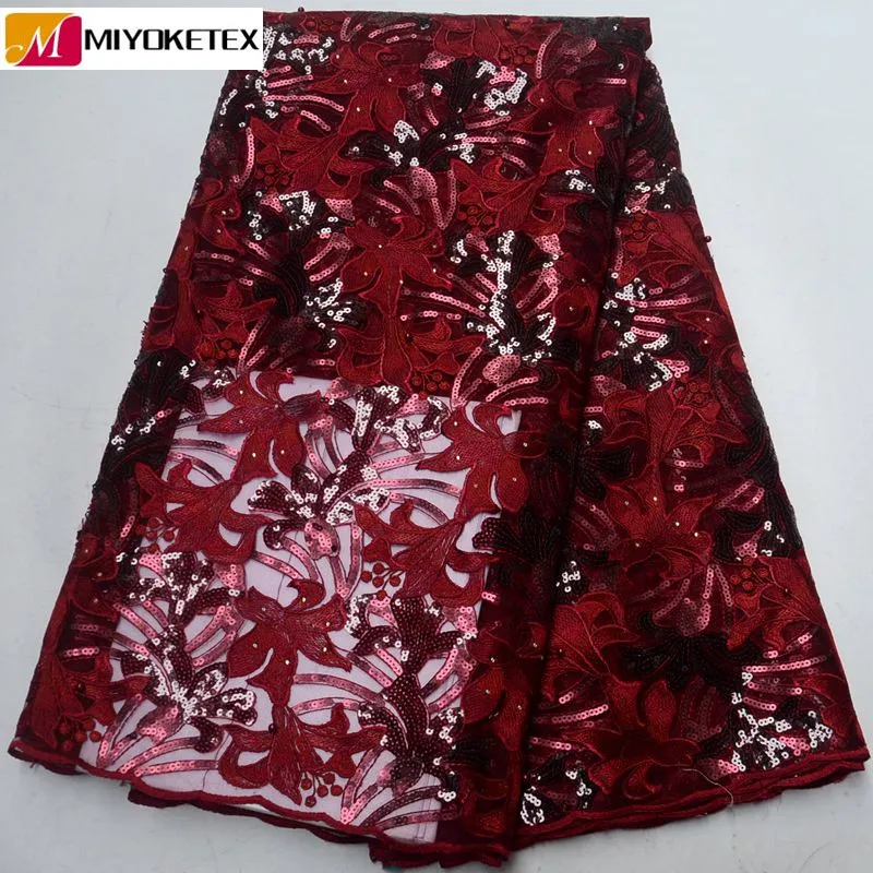 

Latest Organza Laces Fabrics High Quality African Laces Fabric For Wedding Dress French Tulle Lace With Sequins PSA500-1