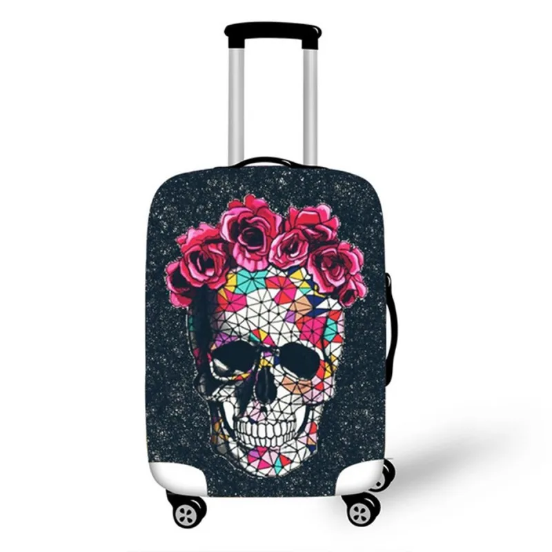 Skull Suitcase Cover Protector For 18-32 Inch Trolley Case Elastic Thick Travel Dust Cover Baggage Luggage Protective Cover