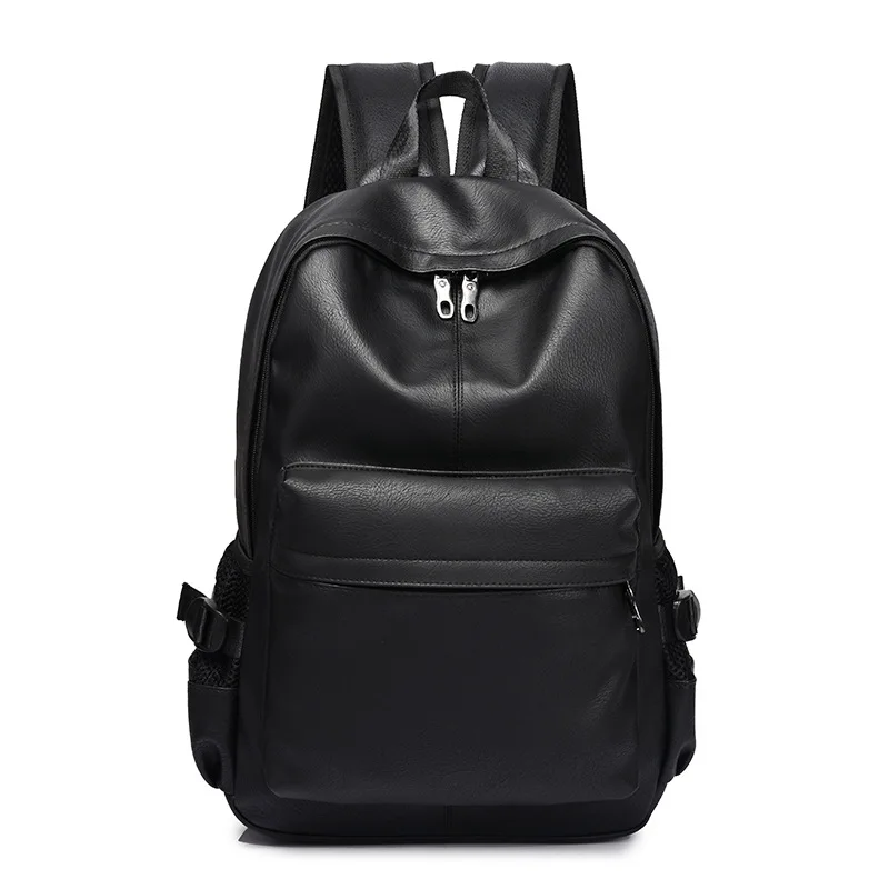 

PACGOTH 2019 Japanese and Korean Style Black PU Leather Backpack Youth College Schoolbag Men Fashion Big Capacity Backpacks 1PC