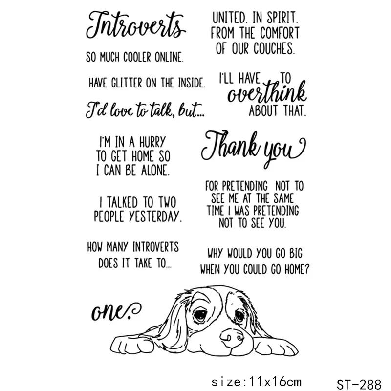 

AZSG Cute Prostrate Dog Style Clear Stamps For DIY Scrapbooking/Card Making/Album Decorative Silicon Stamp Crafts