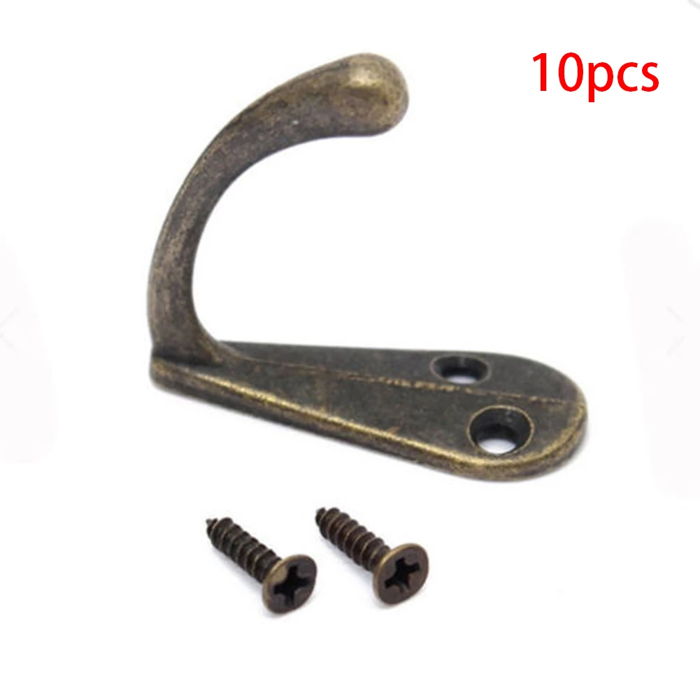 

10Pcs Vintage Zinc Alloy Coat Hook Wall Mounted Entryway Wall Hooks With Screws Coat Hat Bags Towel Hanger Bathroom Accessories