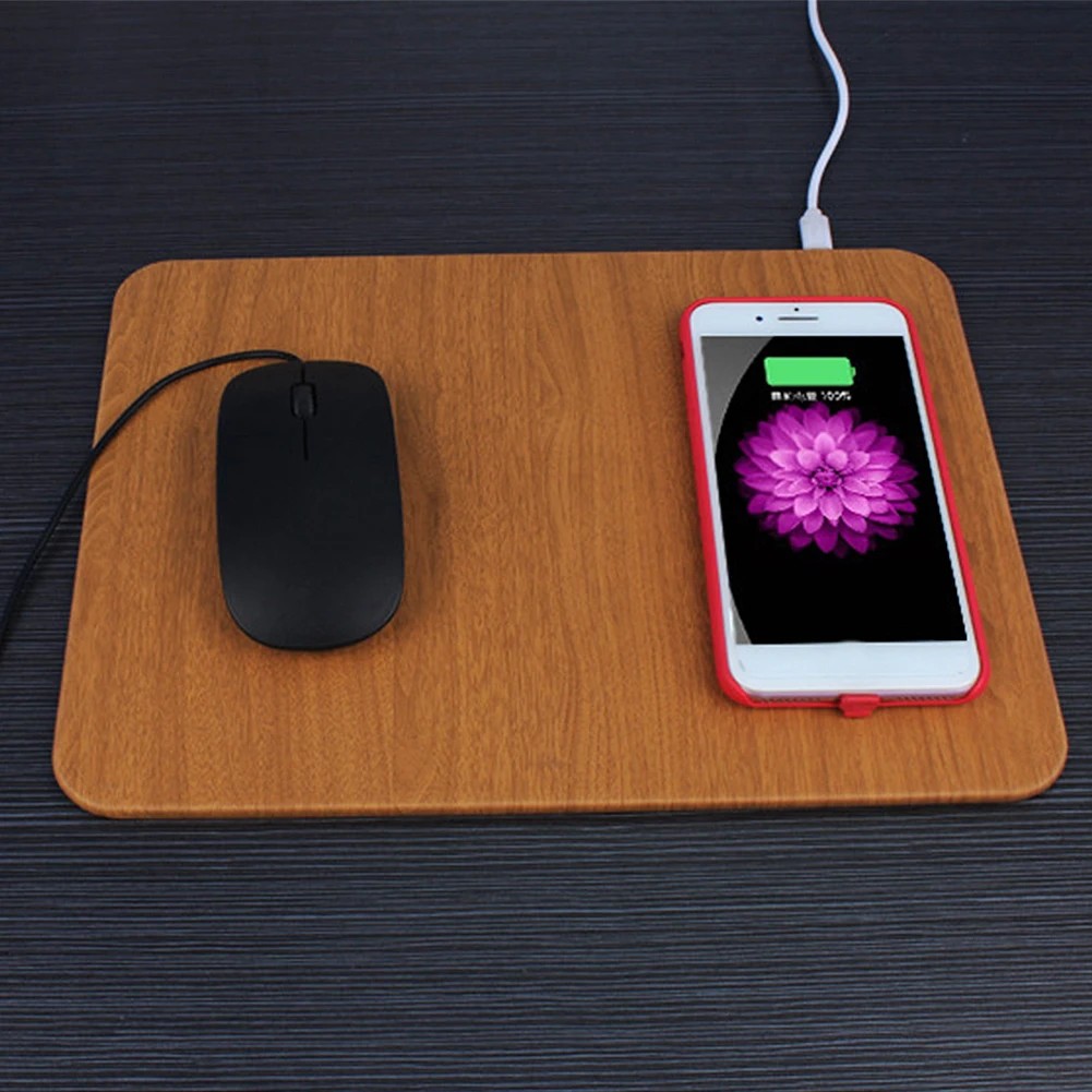 Коврик для беспроводной мыши зарядное устройство для IPhone 2 в 1 быстрая зарядка Коврик Для Мыши для ПК компьютер ноутбук Настольный Macbook