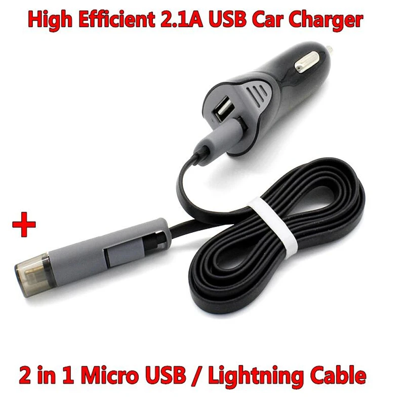 High Efficiency 2.1A 2 port USB car charger LED indicated security fuse