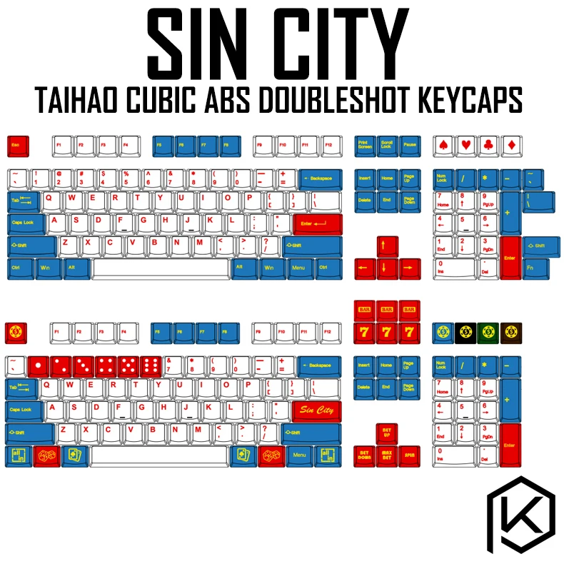 Dsa white blue colorway dye sub keycaps