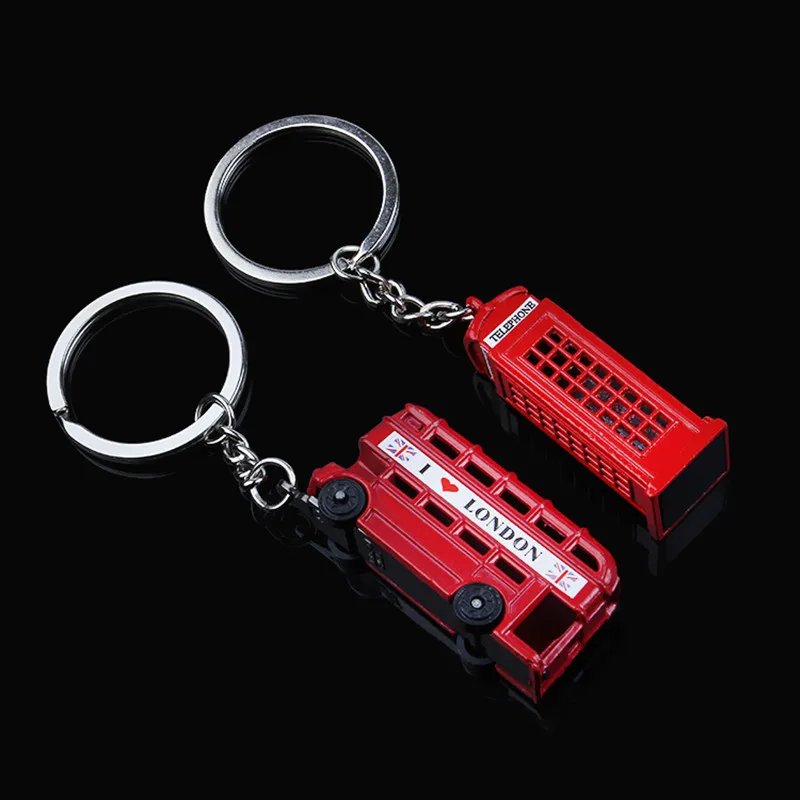 

London Red Bus Key organizer Mail Box Key Rings Holder Auto Keychain Metal Key chain England Flag Key Ring TELEPHONE keyring