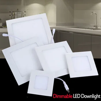 

Dimmable led downlight square panel light 3w 4w 6w 9w10w 12w 15w 18w slim led ceiling recessed lamp warm cold white 110v 220V
