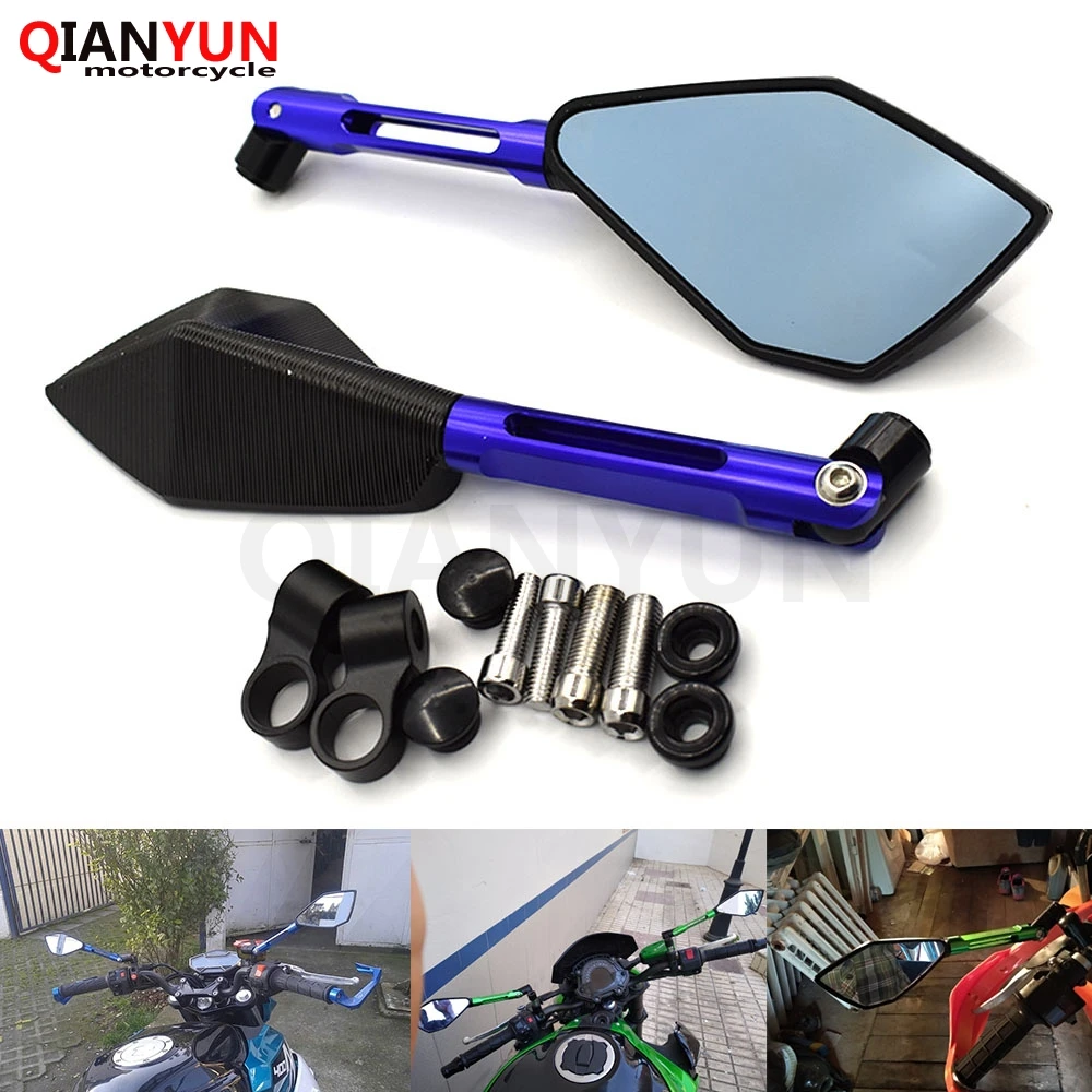 

Universal Motorcycle Mirrors motorbike CNC Rearview side Mirror Aluminum For Suzuki GSXR 1000 TL1000S DL650 GSR 600 750 SFV650
